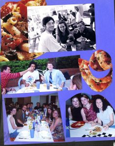 CoHo Scrapbook page displaying girls and boys enjoying food and fun at the house. 