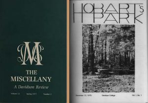 Covers of Miscellany and Hobart's Park from the 1970s.