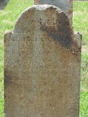 John Abernathy gravestone