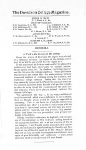 An article written by the Davidson College Magazine about the "riots" in Davidson days before.