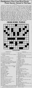 "Davidsonian's First Cross-Word Puzzle Proves Success~~~Second in This Issue", a cross-word puzzle by Kenneth Bell