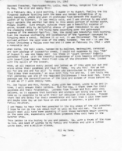 Iverson letter dated Febrary 14, 1942