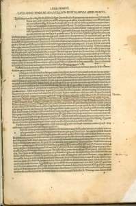 Opera Philosophica. Epistolae, etc./ Seneca, Lucius Annaeus. Venice, 1492. (Bound in early Italian parchment with leather thongs.)