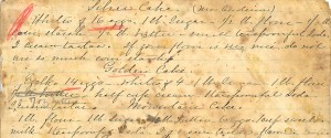 Cake recipe from William J. Martin's wife's cookbook