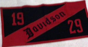 Davidson 1929 red and black rectangular pennant