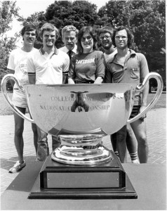 Davidson's 1979 team of Tim Newcomb, Ed Trumbull, captain Tom Ruby, James Gilbert and Sharon Gravett