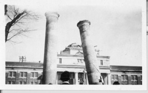 Columns from original Chambers Building coming down