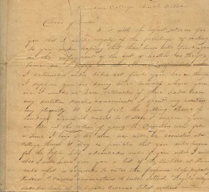 1840 letter from William D. Johnson