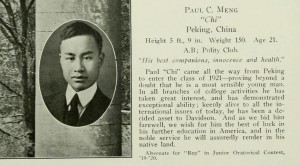 Paul Chih Meng, class of 1921