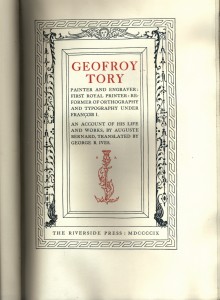 Geofroy Tory 1909 - Title page