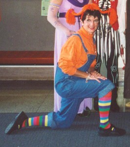 JoAnne Shackeford as Pippi Longstocking at a campus Halloween gathering