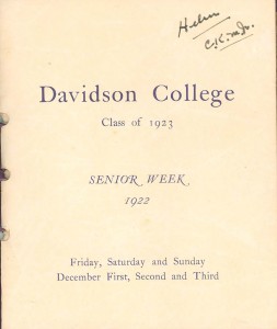 Senior week title page 1922