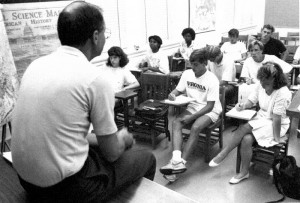 July Experience students in class with Professor Malcolm Partin in 1988