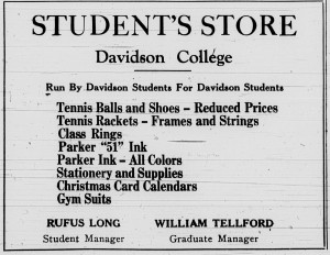 1946 Advertisement for student-run bookstore