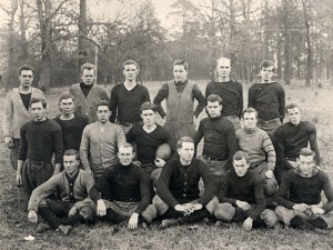 Freshman football team in 1909, no clipped fields for practice then.