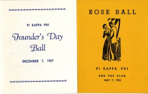 Programs for PI KAPPA PHI Founder's Day Ball and PI KAPPA PHI Rose Ball