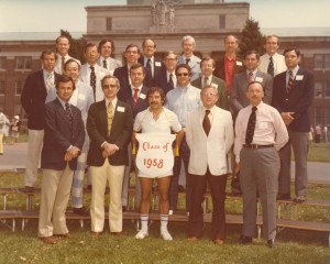 photo of the 20th Reunion, class of 1978 in front of chambers