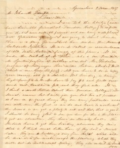 First page of Chambers' letter to Sample, December 9, 1837