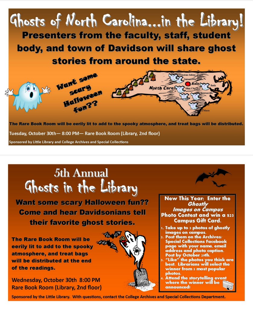 Posters from Ghosts in the Library, 2012 and 2013.