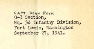 Letterhead from an army post in 1941