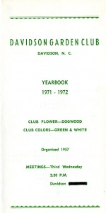 Garden Club brochure, 1971-72