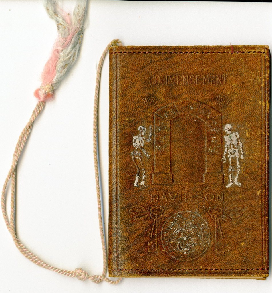 By the 1890s, fraternities on campus began to plan commencement activities separate from the literary societies. The Pan-Hellenic Council of 1913 distributed a sort of "dance card" for commencement activities - this booklet belonged to Maud Vinson, who was sponsored by John Burns Jr.