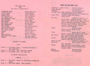 Cast and crew for summer 1974 - Grass Harp