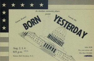 Flyer for 1973 summer show Born Yesterday