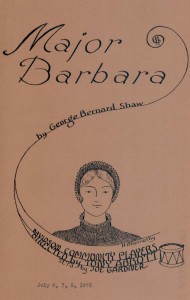 Program cover for Shaw's Major Barbara