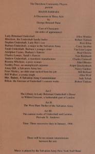 Cast list for Major Barbara