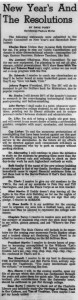 January 11, 1963 article in the Davidsonian with the heading, "New Year's And The Resolutions"