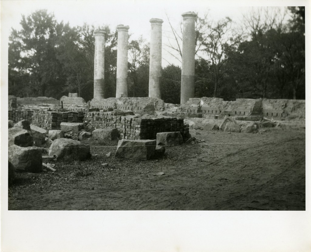 Ruble, bricks, and the columns form Old Chambers standing