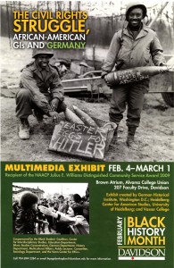 2013 flyer for an event with 9 other groups joining the BSC, Multimedia Exhibit on "The Civil Rights Stuggle, African-American Gi's and Germany"