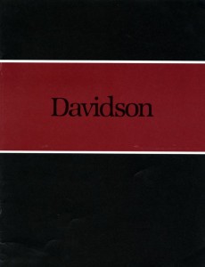 Davidson graphics 1985 cover, Black background with a red stripe in the middle going left to right with white edges on the red stripe and "Davidson" in the middle