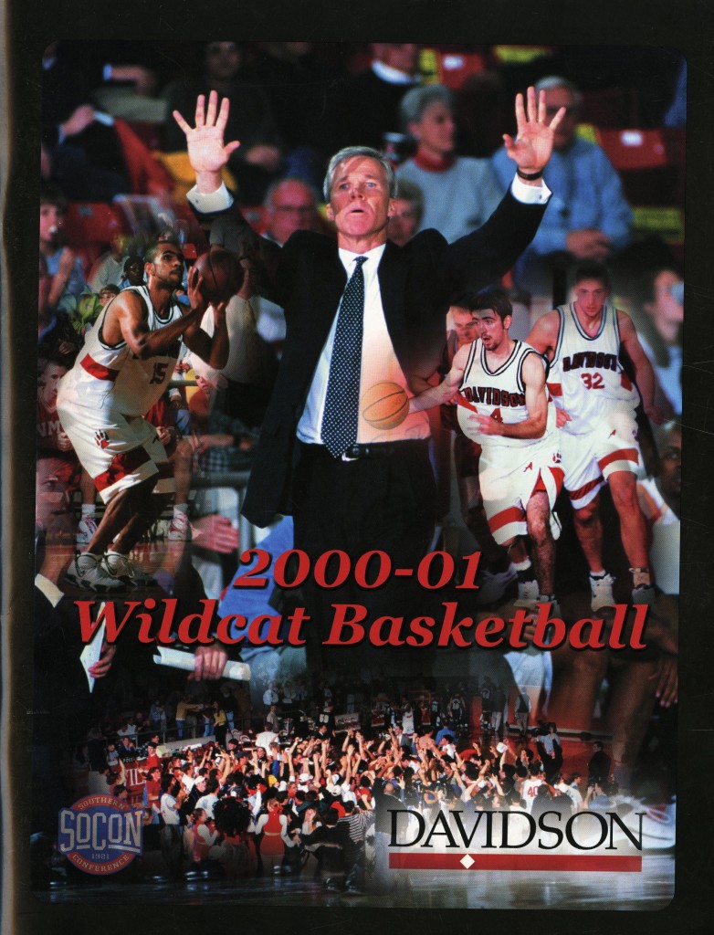 Bob McKillop on the cover of the 2000 - 2001 men's basketball media guide.