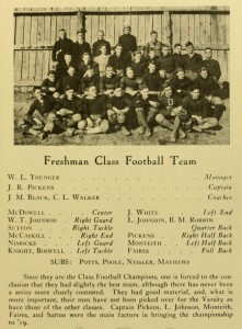 1916 Quips and Cranks account of the class of 1919's Freshman Class Football Team