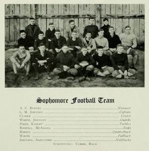 1917 Quips and Cranks page for the 1919's sophomore football team.