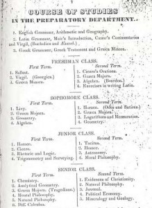 Davidson curriculum in 1845, replete with STEM