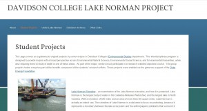 Website for Environmental Studies research projects. http://davidsonarchivesandspecialcollections.org/uln/student-projects/