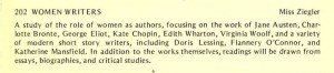 1977 course description returning Austen to the classroom.