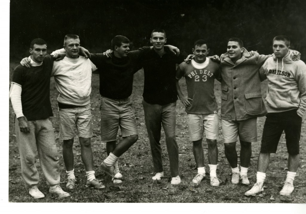 The Phi Delta Theta fraternity flickerball team, champs of the 1959-1960 season.