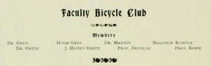 Members of The Faculty Bicycle Club in 1900