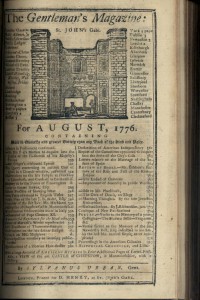 The Gentleman's Magazine August 1776 with an illustration of a brick building