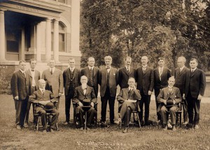 Faculty in 1916. President Martin is seated, second from the right.