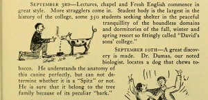 1916 Quips and Cranks -joke from yearbook's Campus Calendar section.