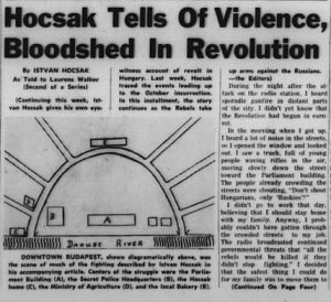 2nd article in series - 15 Feburary 1957, Hocsak Tells Of Violence, Bloodshed In Revolution"