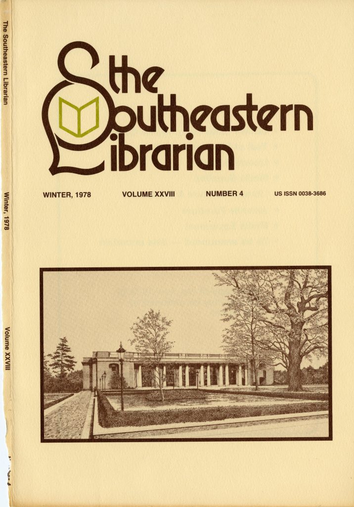 The Winter 1978 issue of Southeastern Librarian featured E.H. Little Library on the cover.