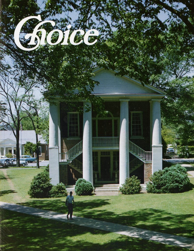 March 1981 Choice shows a student walking in front of Eumenean Hall.