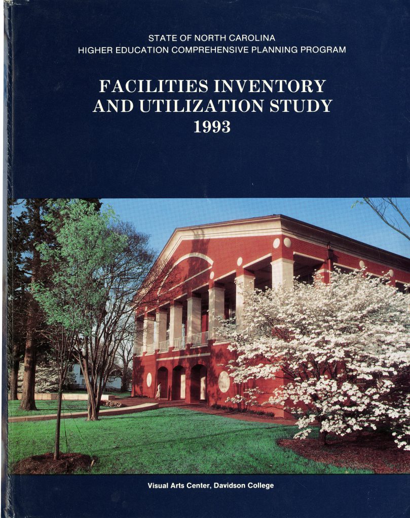 The State of North Carolina Higher Education Comprehensive Planning Program's 1993 Facilities Inventory and Utilization Study showed the brand new Visual Arts Center building.