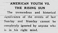Student editorial December 11, 1941, "American Youth VS. The Rising Sun"